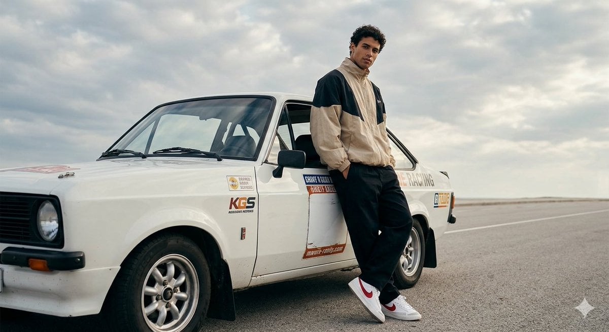 Casual Portrait with Vintage Rally Car preview