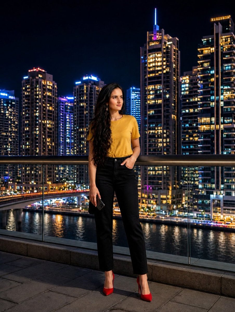 Urban Balcony Night Portrait preview