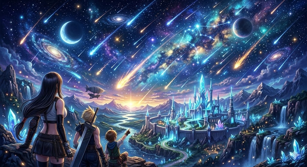 Aquarius Meteor Shower Illustration preview