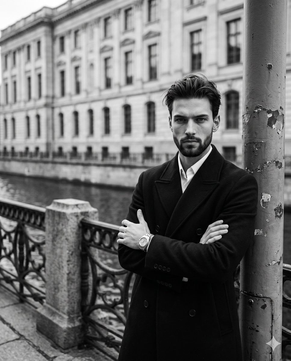 Monochromatic Film Noir Male Portrait preview