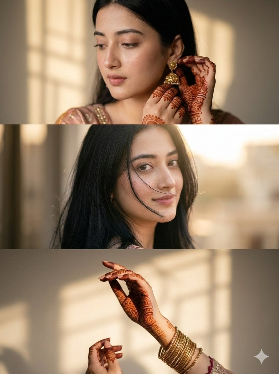 Cinematic South Asian Woman Portrait Collage preview