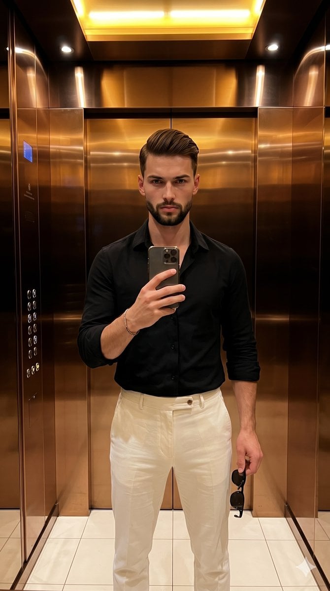 Urban Fashion Elevator Portrait preview