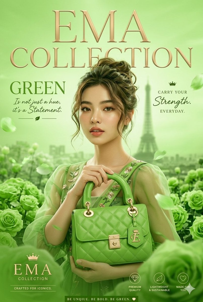 Green Fashion Advertisement Magazine Cover preview
