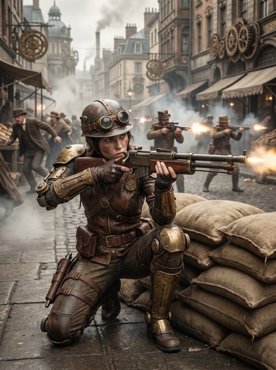 Steampunk Commando Woman Portrait preview