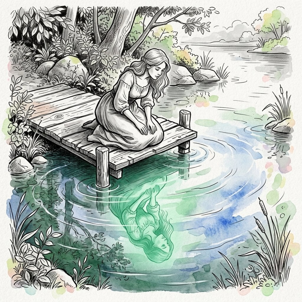 Isometric Zen Woman Line Art preview