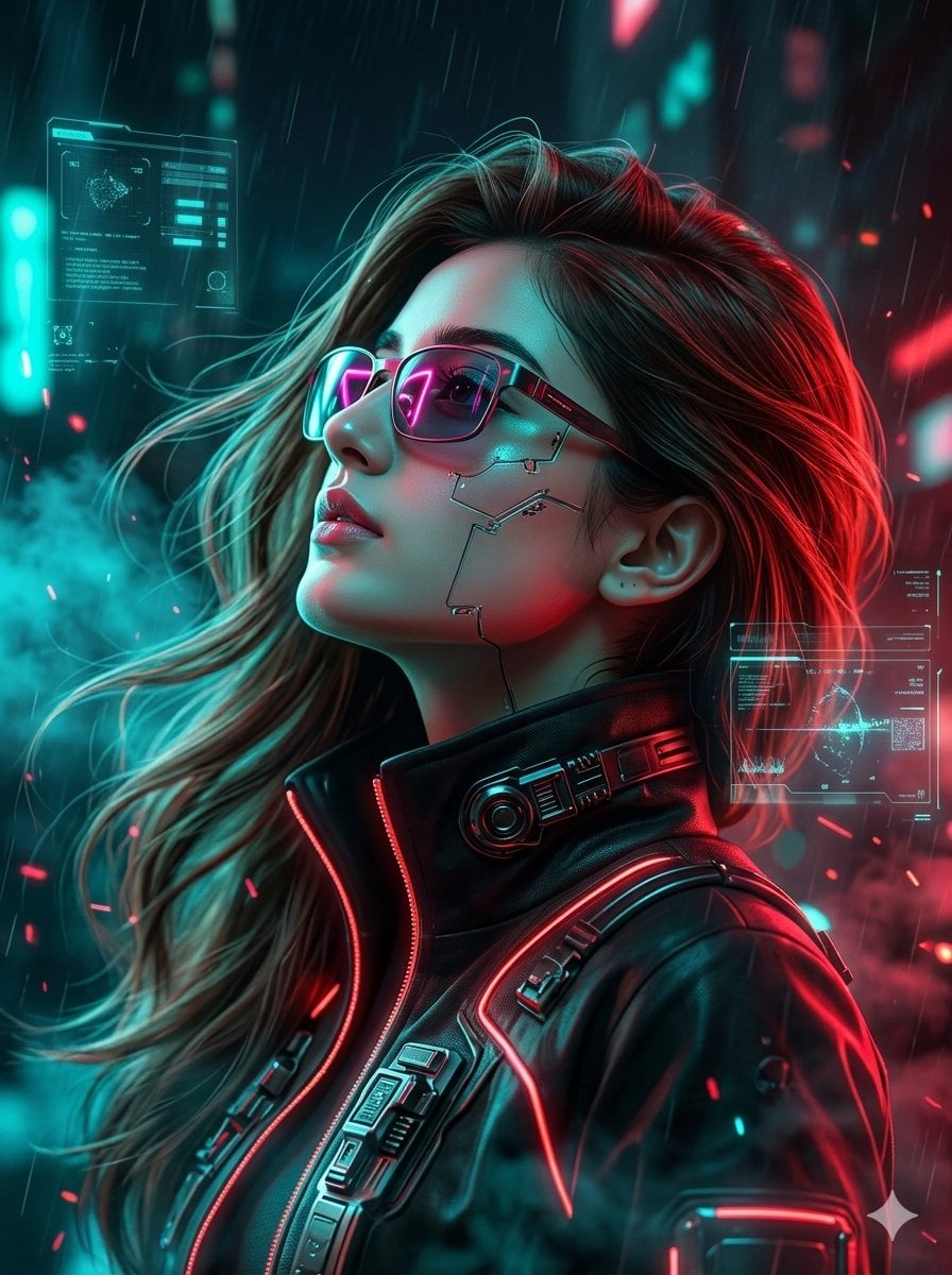 Cyberpunk Neon Fashion Portrait preview