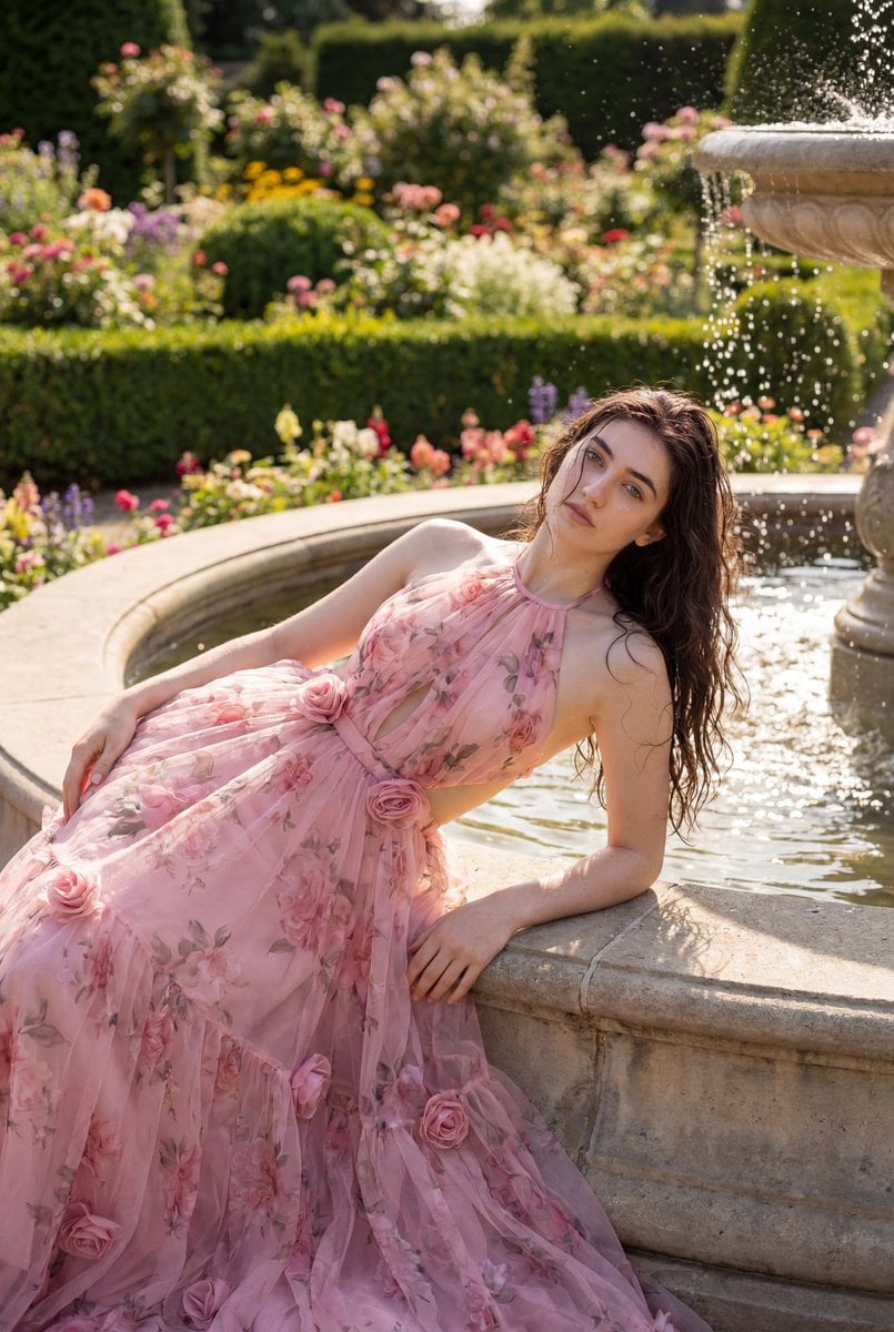 Luxury Garden Fashion Editorial Portrait preview