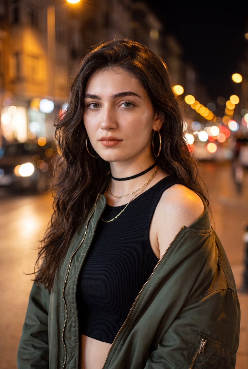 Ultra-Realistic Night Street Portrait preview