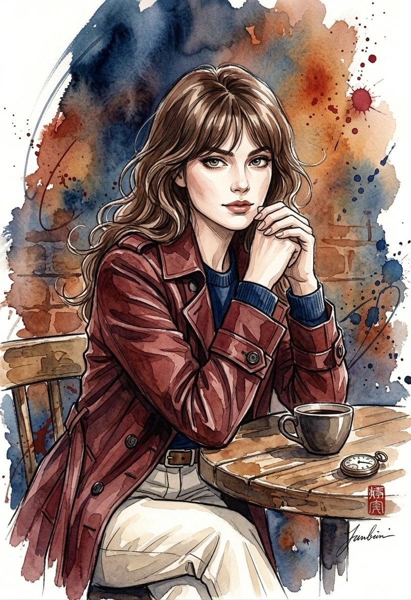 Watercolor Urban Street Illustration preview