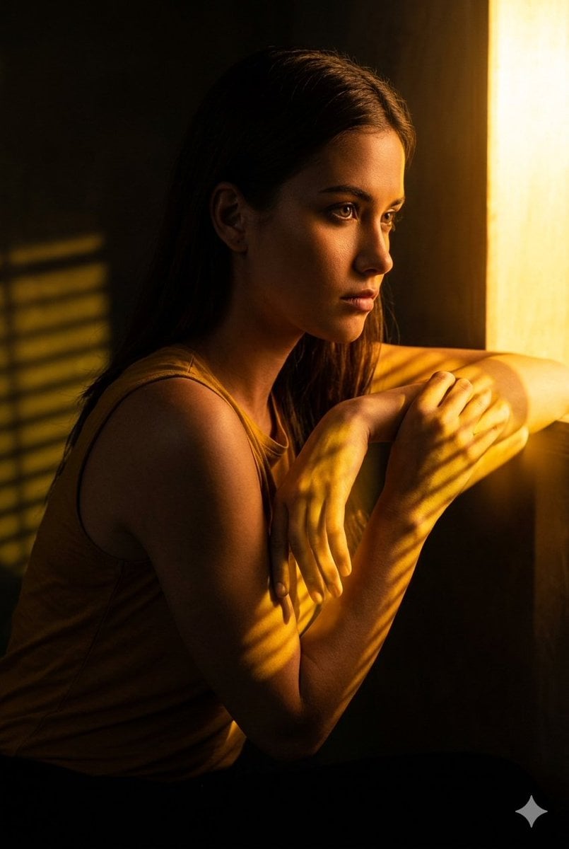 Golden Hour Window Reflection Portrait preview